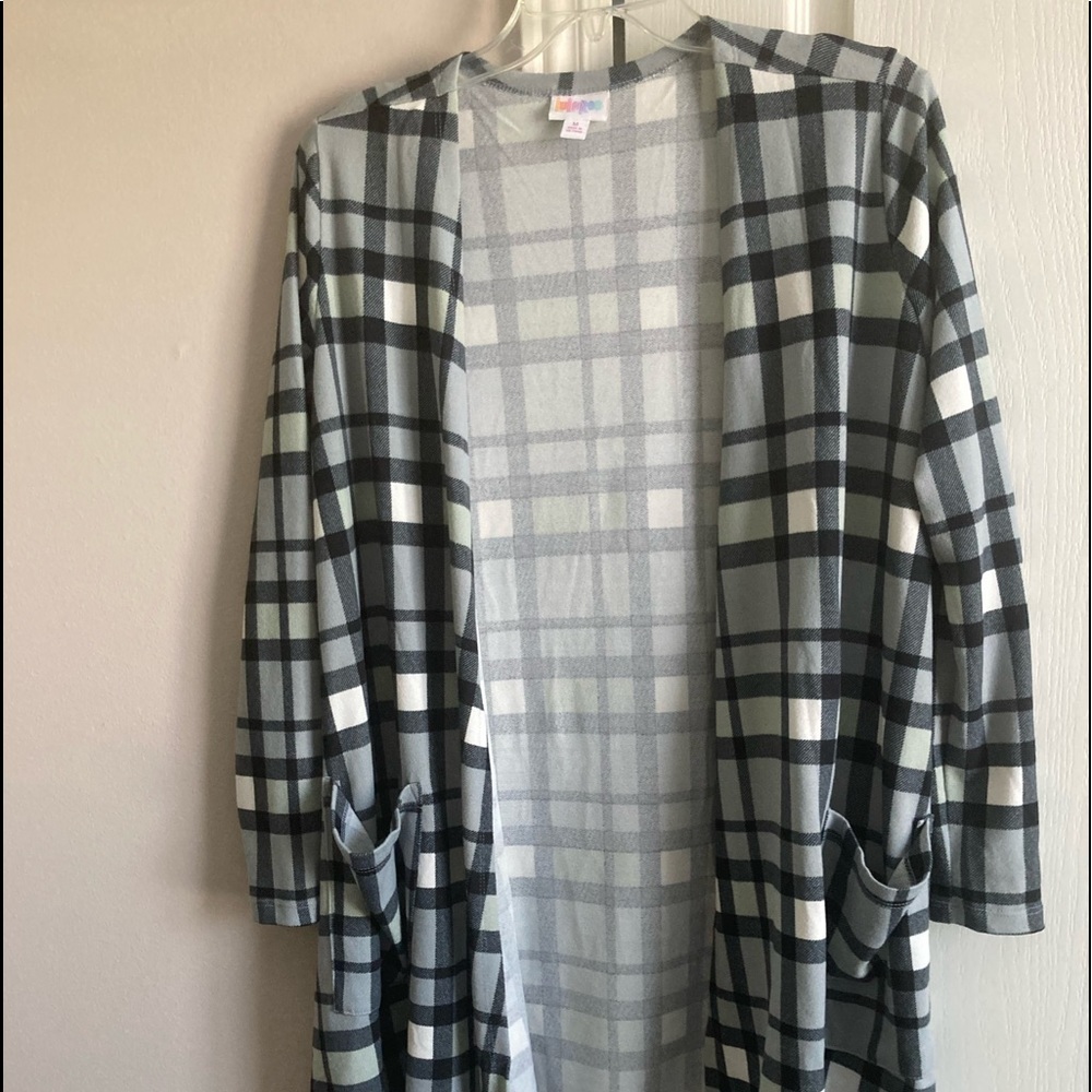 Euc lularoe sweater black gray and cream